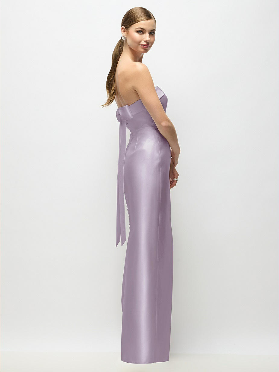 Purple Bow & Tie Bridesmaid Dresses