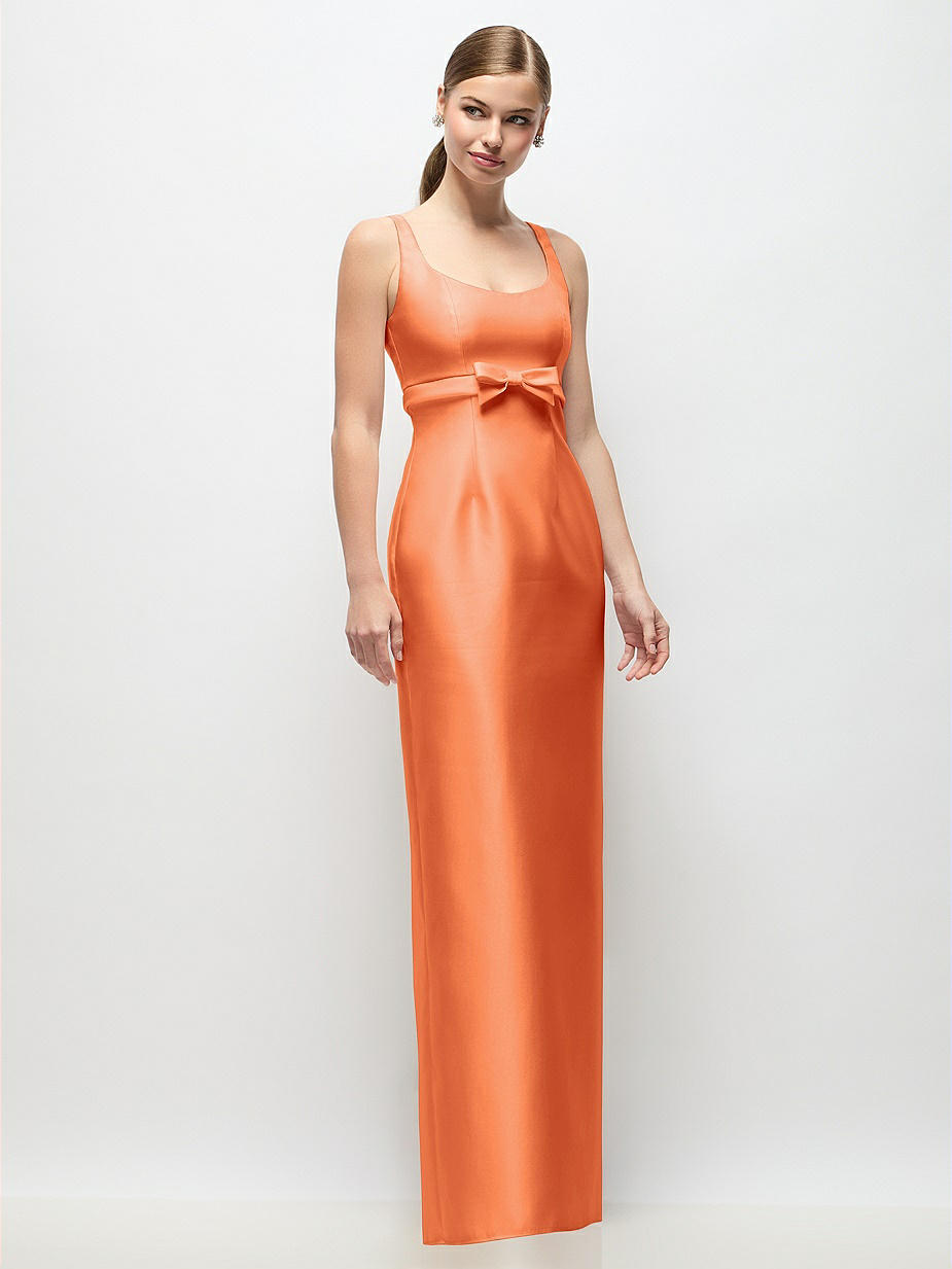 Orange Empire Waist Bridesmaid Dresses