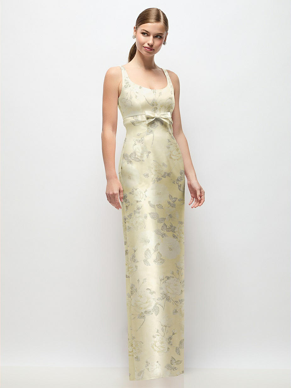 pastel yellow floral bridesmaid dresses Pale Yellow Rococo Floral Bridesmaid Dress Chiffon Size 3X