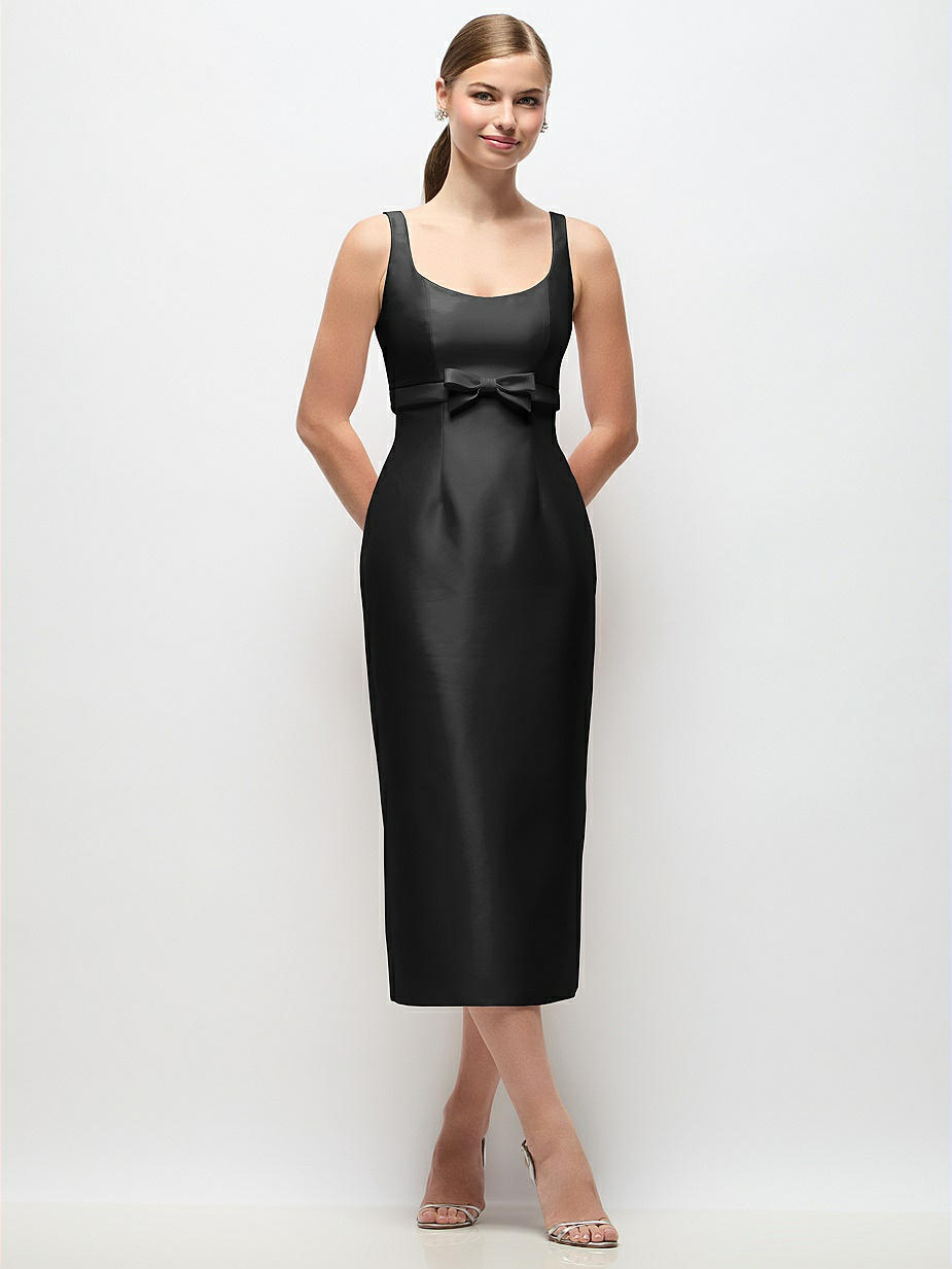 black empire waist midi dress Destiny Pattern Empire Waist Dress In Black main image 1
