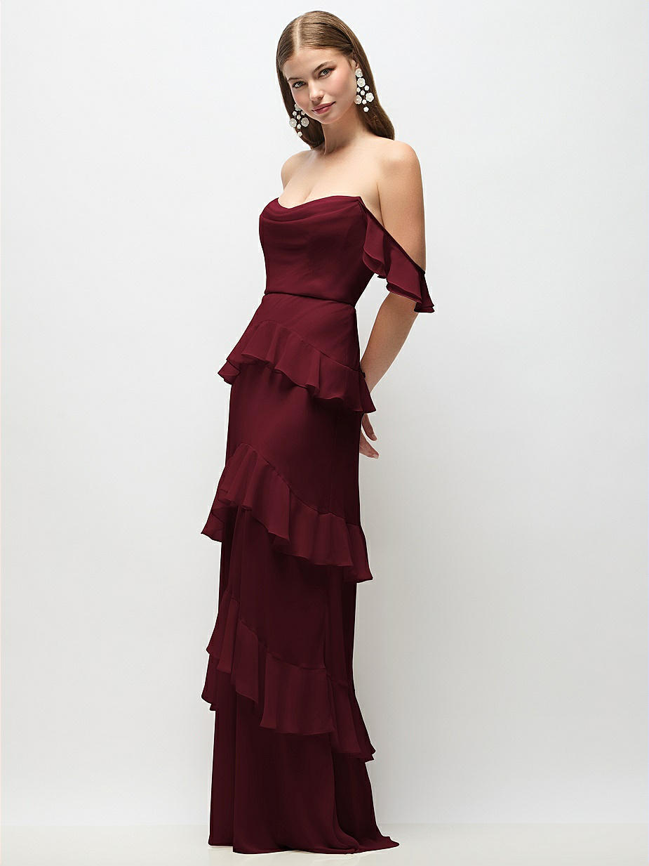 red wine bridesmaid dresses uk One Shoulder Satin Bridesmaid Dress main image 1