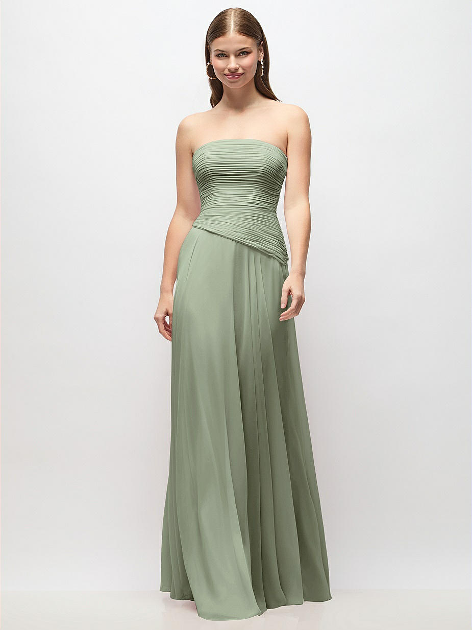 Sage Strapless Bridesmaid Dresses