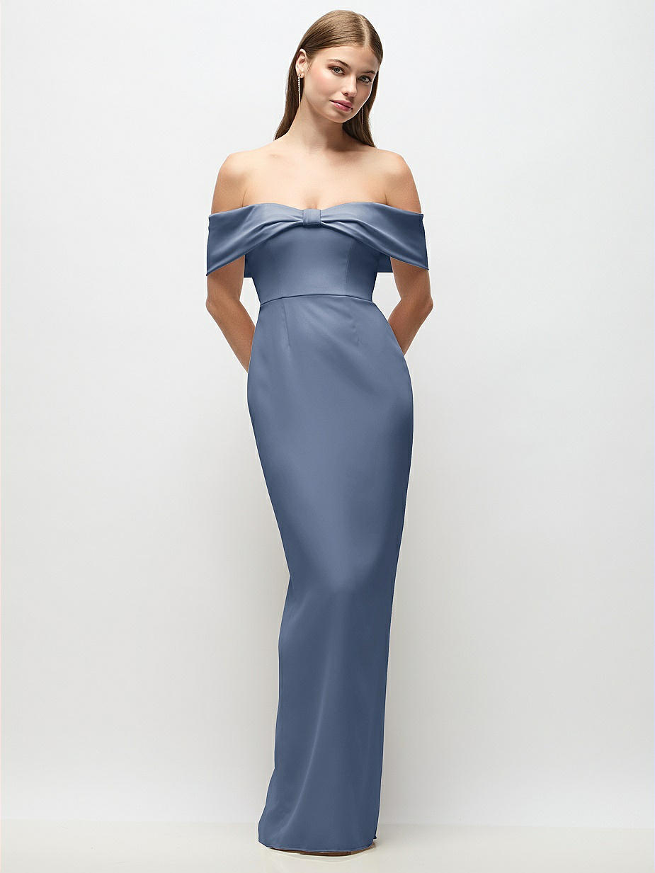 Larkspur Blue Crepe Bridesmaid Dresses