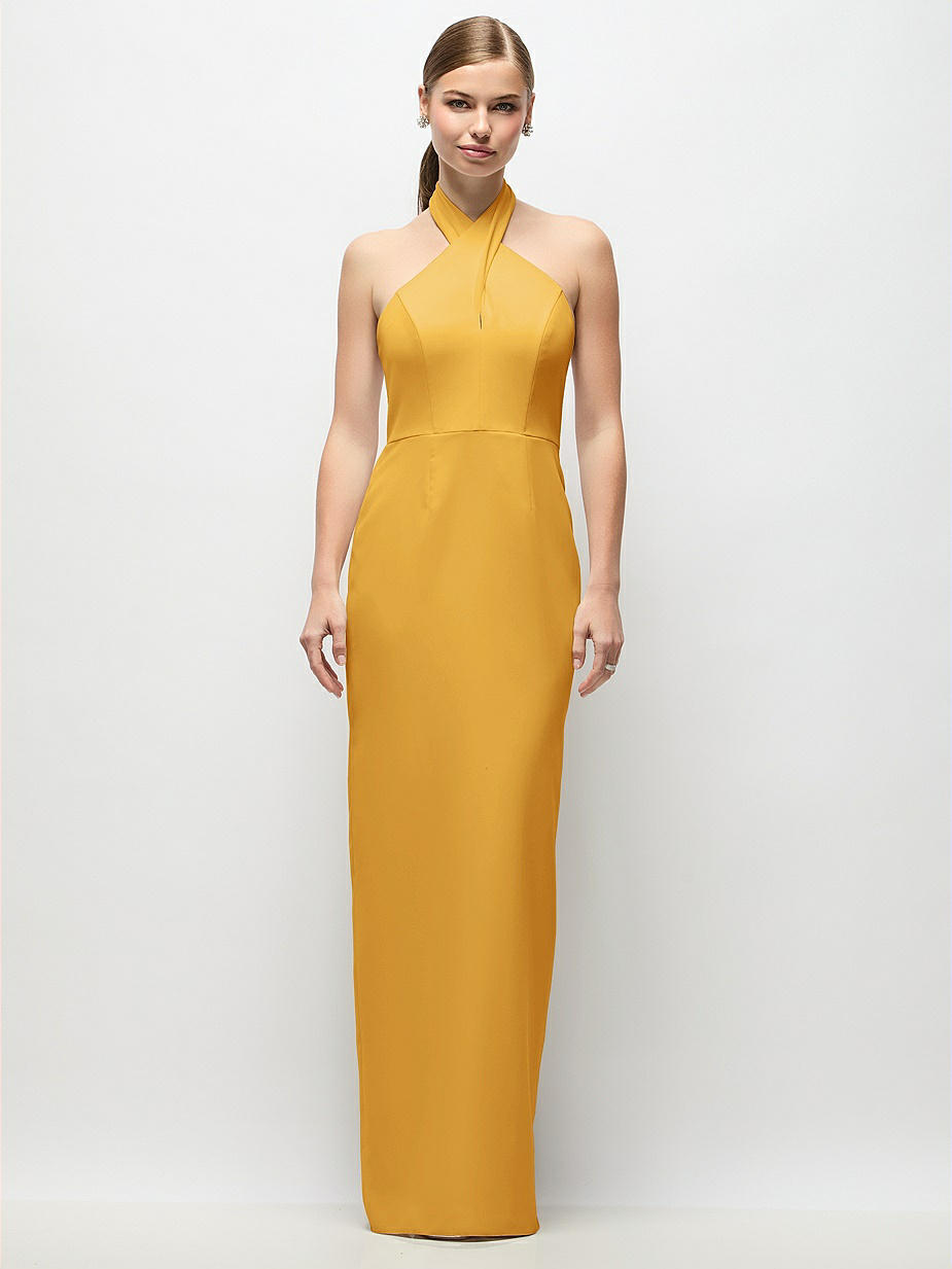 Yellow Halter Bridesmaid Dresses