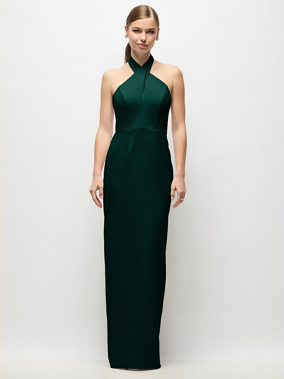 green emerald velvet dress GLS Teal Prom Fitted Halter Neck Formal Dress - 3XL