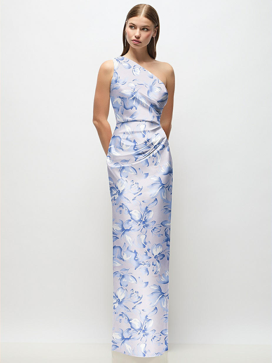 Floral One Shoulder Bridesmaid Dresses