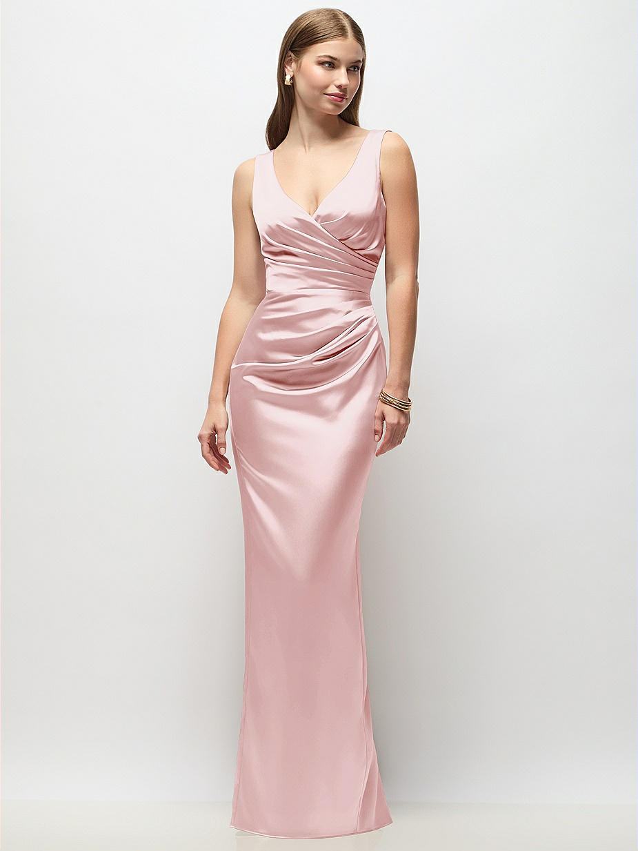 asymmetric midaxi dress in dusty pink Mardi | PINK Asymmetric Maxi Dress With Ruching