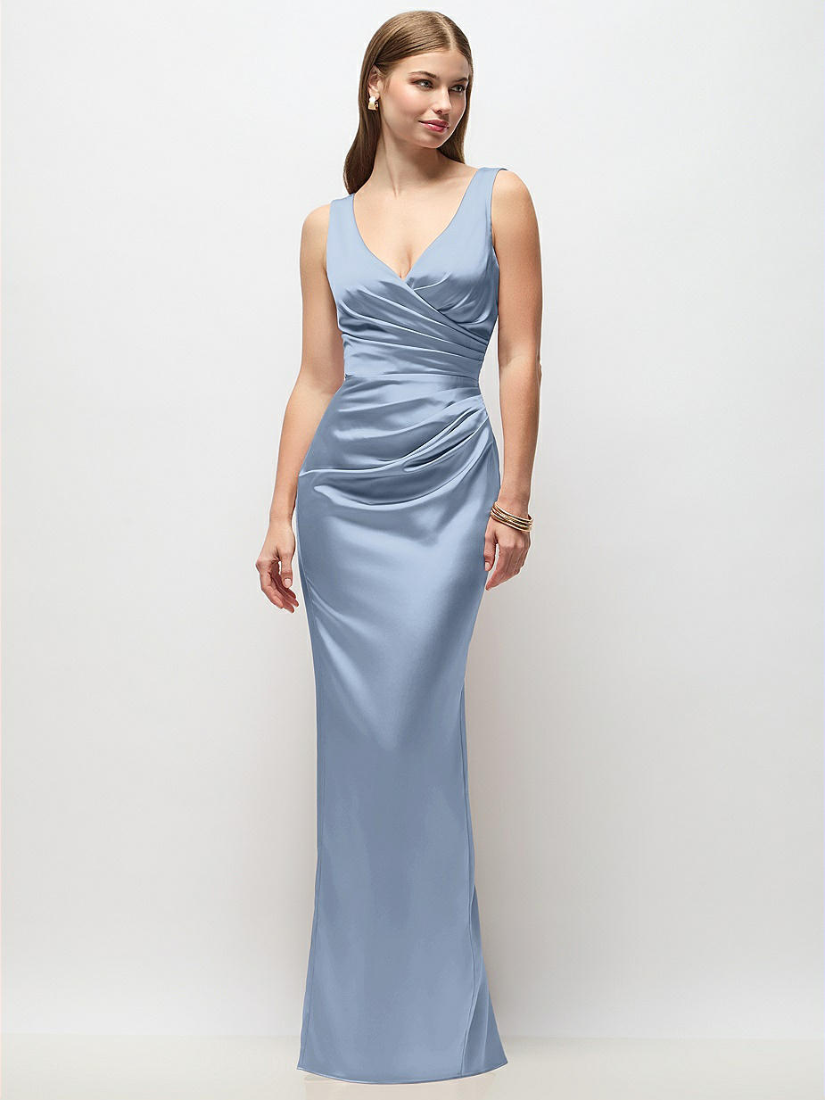Sky Blue Dress For Wedding Sculpting Satin Tank Dress David's Bridal
