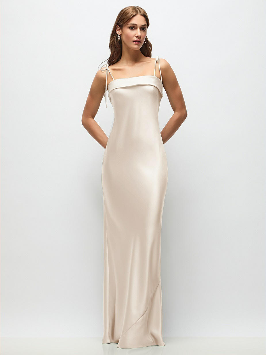 oatmeal bridesmaid dresses Adren Midi Dress