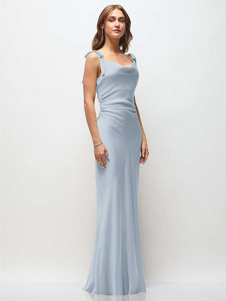 princess polly baby blue dress Morilee Bridesmaid 31237 Satin One Shoulder A-Line Dress main image 1