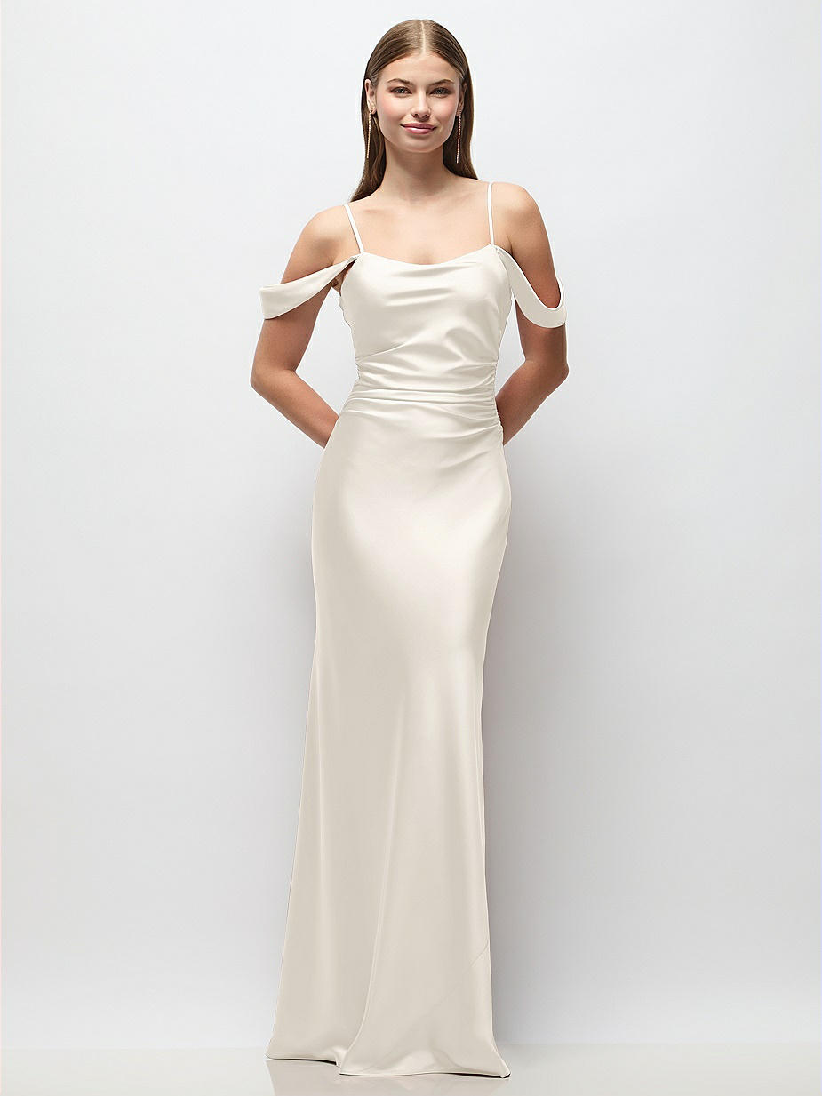 Ivory Ruched Bridesmaid Dresses