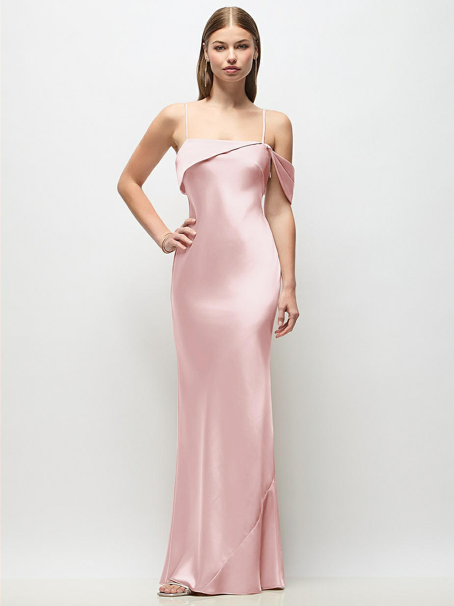 princess polly baby blue dress ASOS DESIGN asymmetric racer neckline ruffle midaxi dress with hi low hem  in rose pink main image 0