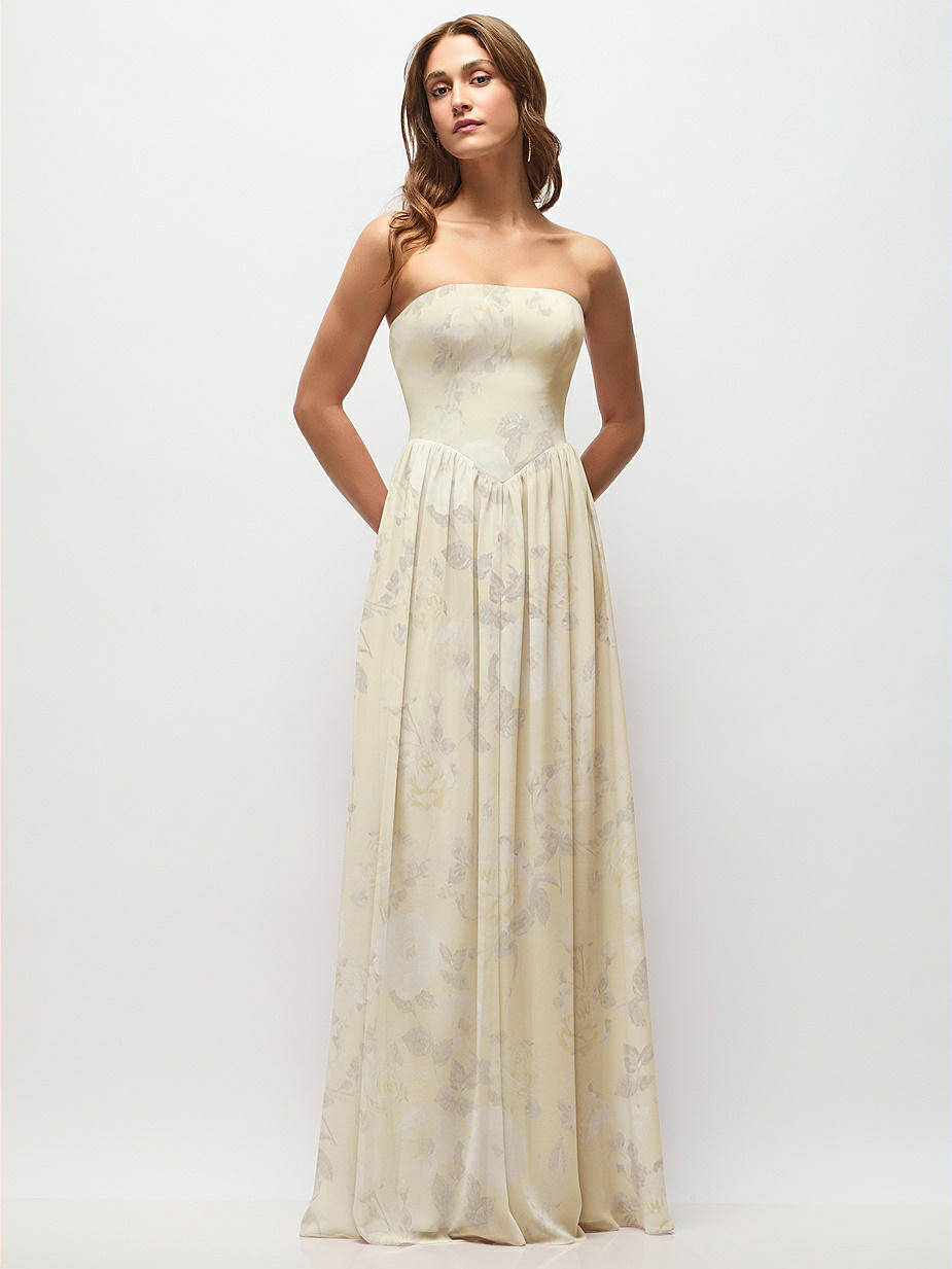 light yellow floral bridesmaid dresses Pastel Yellow Satin Bridesmaid Dresses, LTP3243 – Laylatailor Shop main image 1