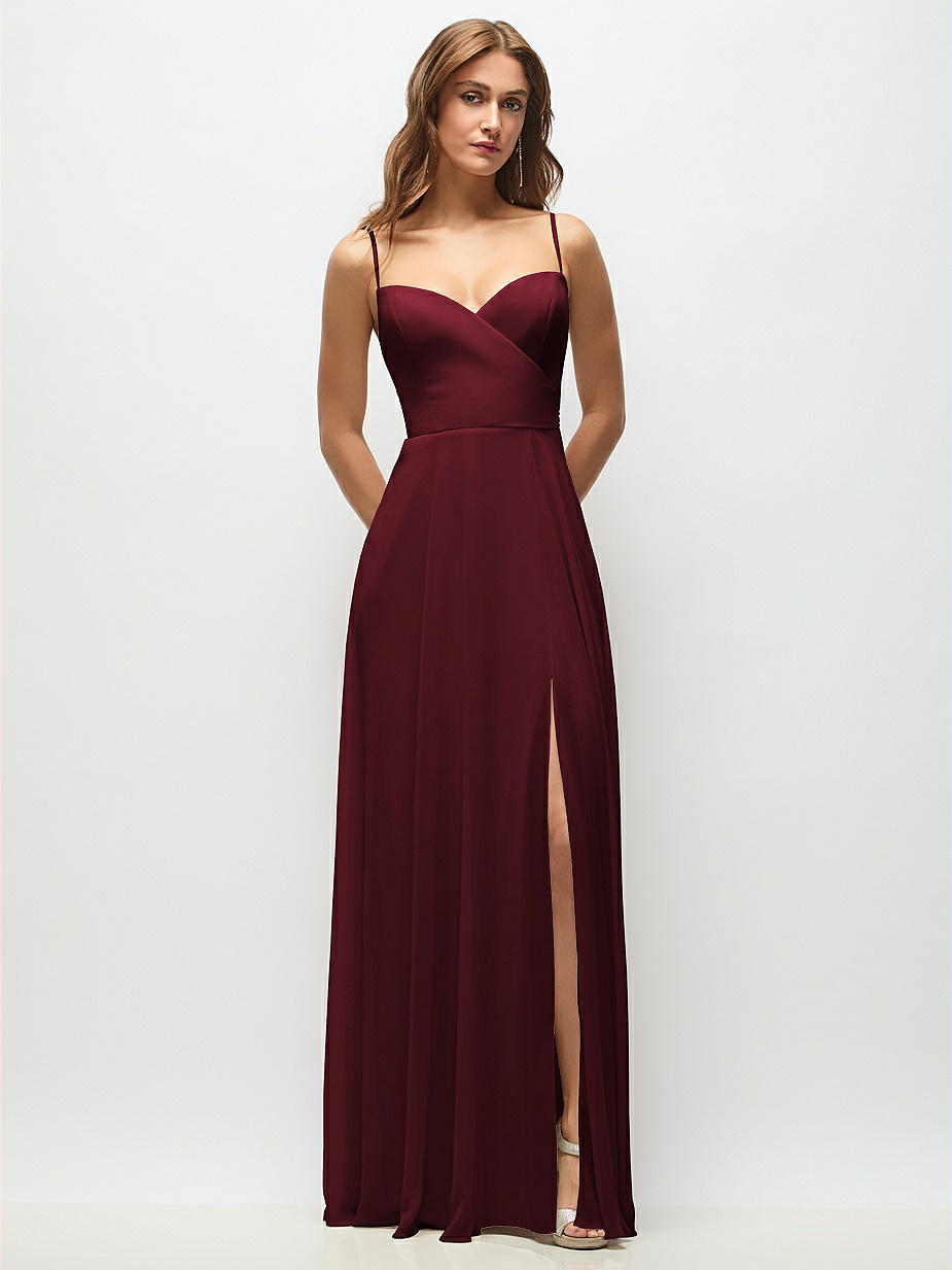 princess polly baby blue dress Ladivine by Cinderella Divine Burgundy Satin A Line Bridesmaid Dress –  Unique Vintage main image 1