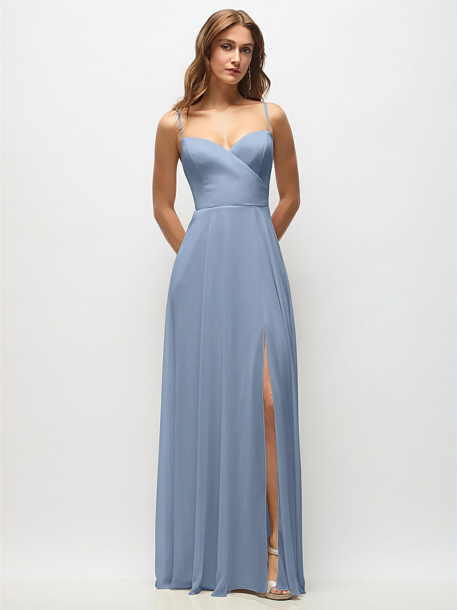princess polly baby blue dress Dusty Blue Slate Blue Bridesmaid Dresses Kayla Straps Lace Chiffon Bri