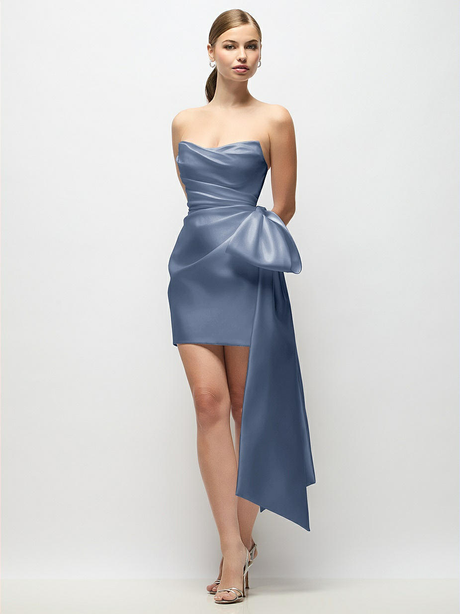 larkspur blue bridesmaid dresses Dessy Larkspur Blue Midi Bridesmaid Dresses