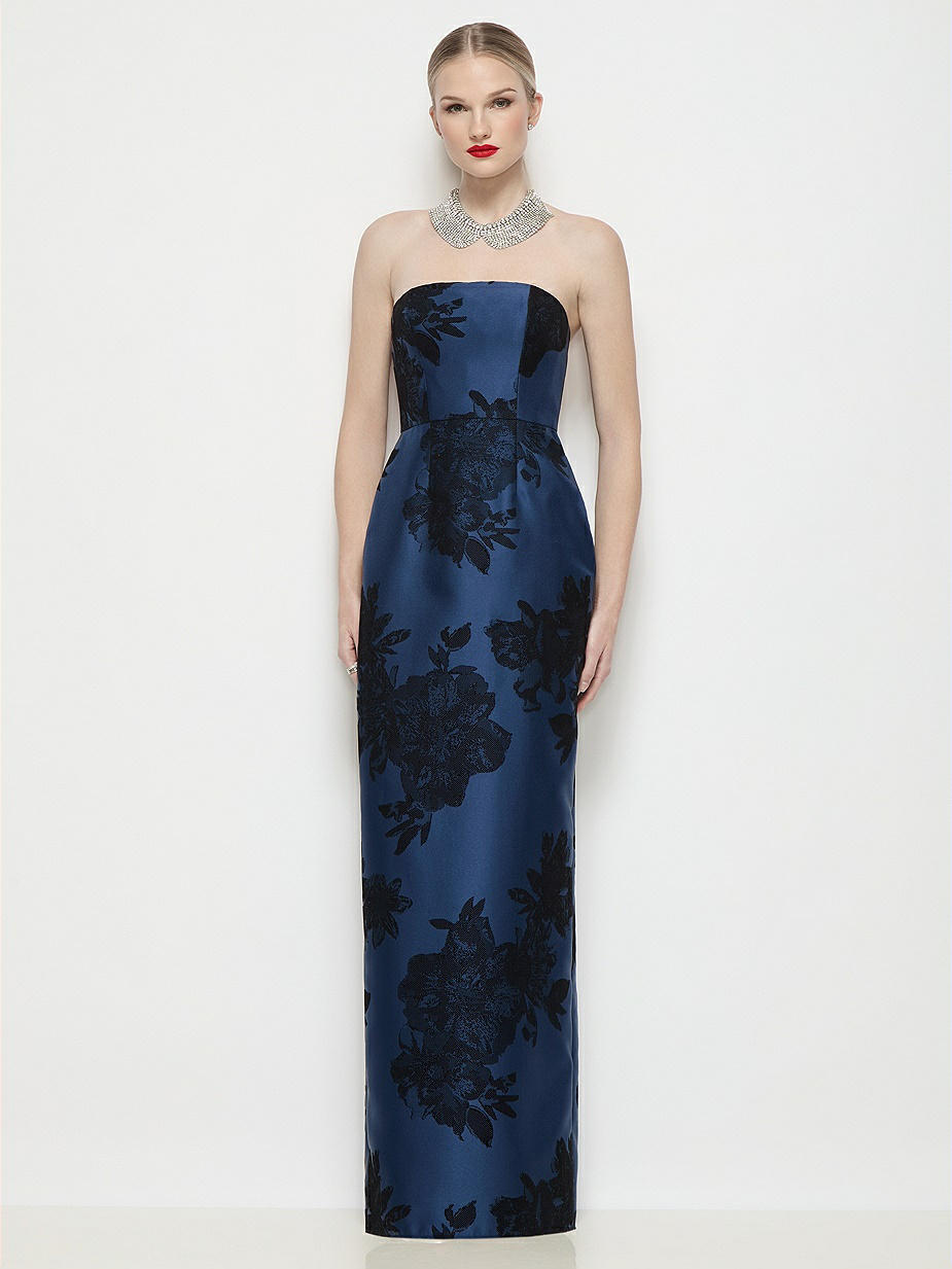 gold beaded bridesmaid dress Gold Sequined Evening Gown With Embellished Shoulders main image 1