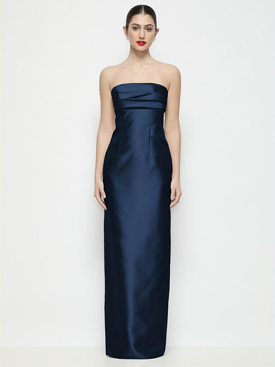 Midnight Navy Satin Twill Bridesmaid Dresses