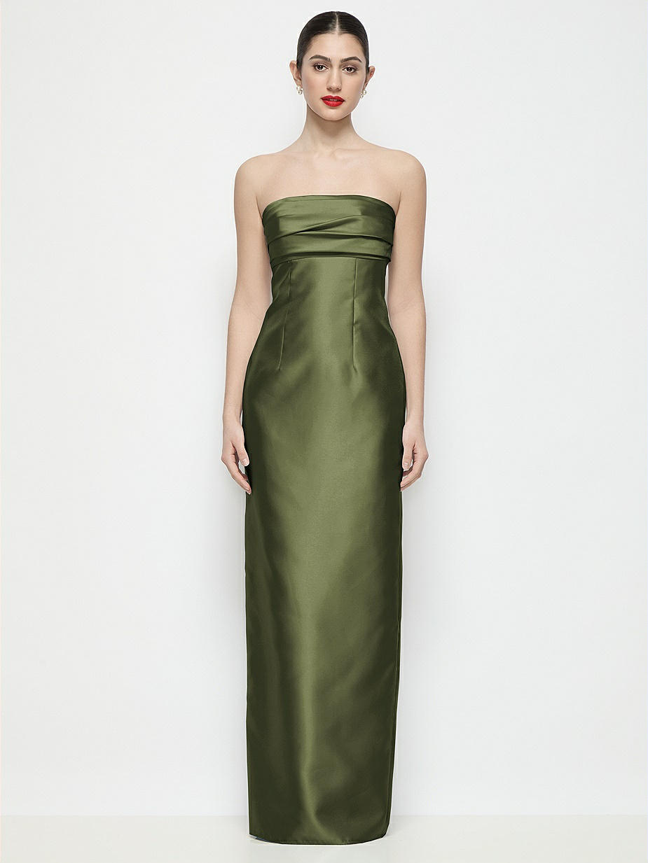 Olive Green Empire Waist Bridesmaid Dresses
