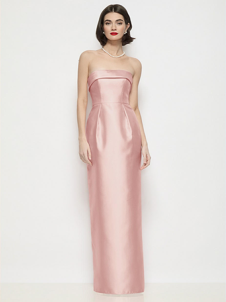 pantone bridesmaid dresses Zapaka Women Dark Green Sweetheart Bridesmaid Dress A Line Keyhole Satin Long Prom Dress, Dusty Rose / US8