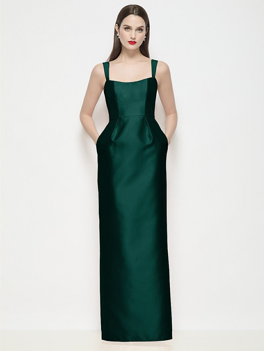 Evergreen Satin Twill Bridesmaid Dresses