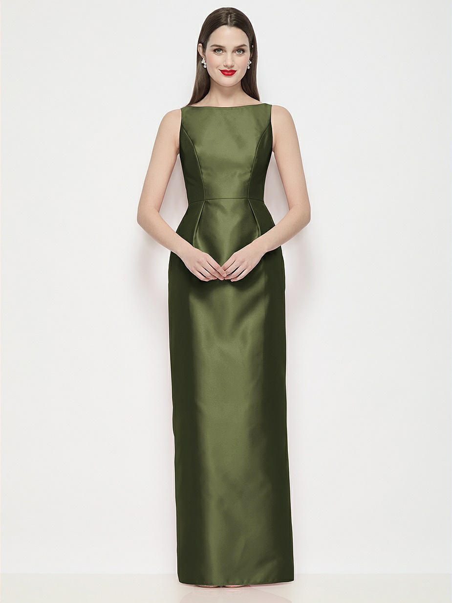 strapless open back dress Olive Green Formal Dress Trumpet/Mermaid One Shoulder Sleeveless Pleat