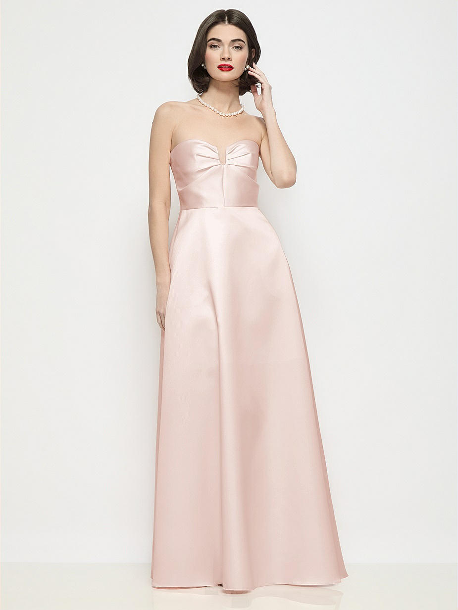 blush pink strapless bridesmaid dresses Light Pink Bridesmaid Dress | Pink Chiffon Dress main image 1