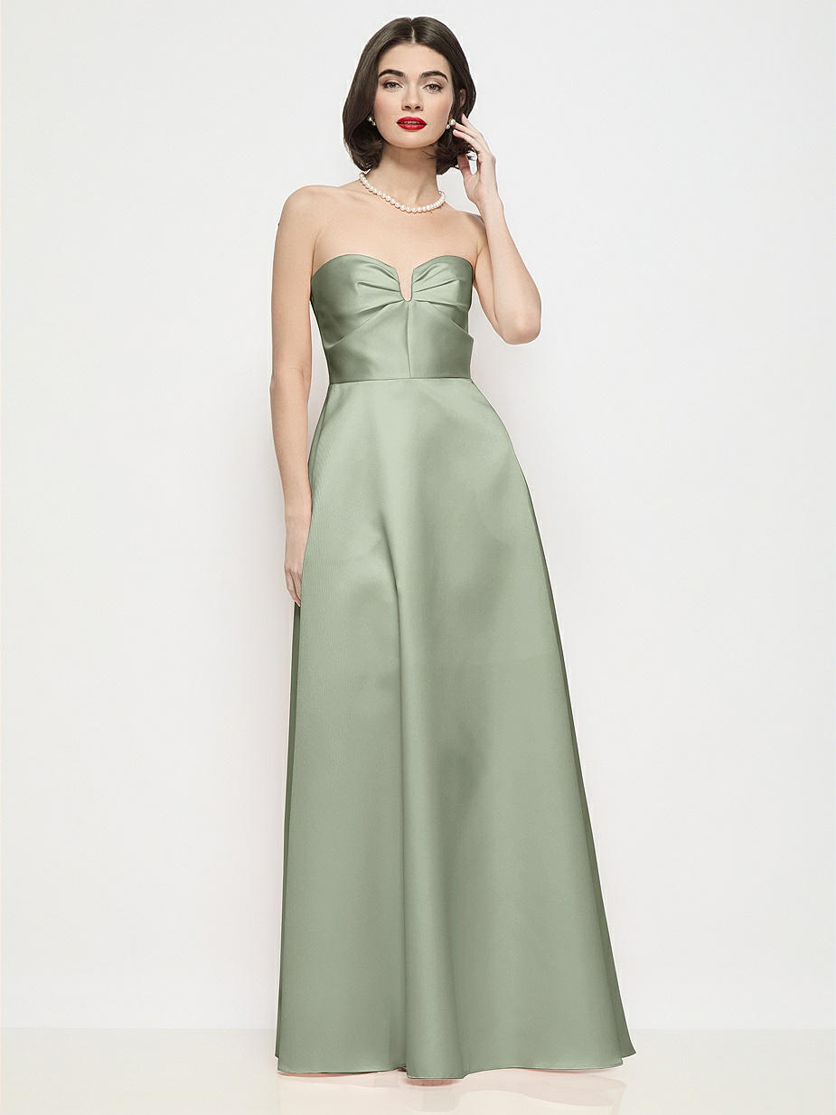 Sage Strapless Bridesmaid Dresses