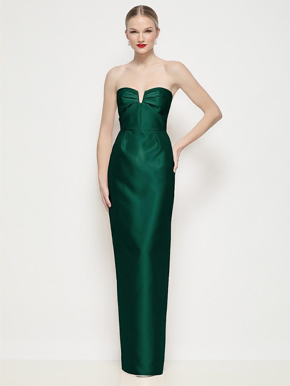 Dessy Hunter Green Strapless Bridesmaid Dresses