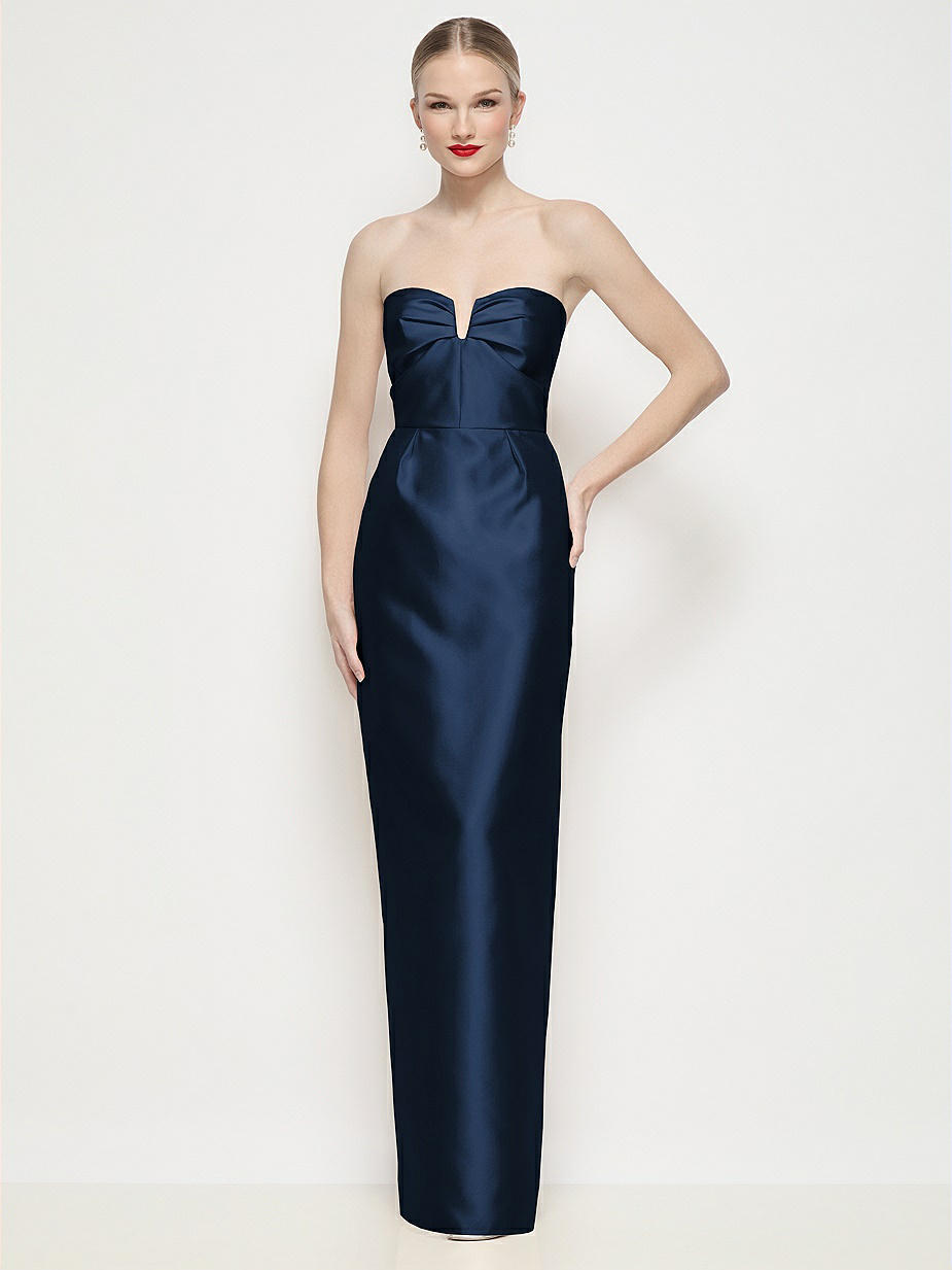 Midnight Navy Satin Twill Bridesmaid Dresses