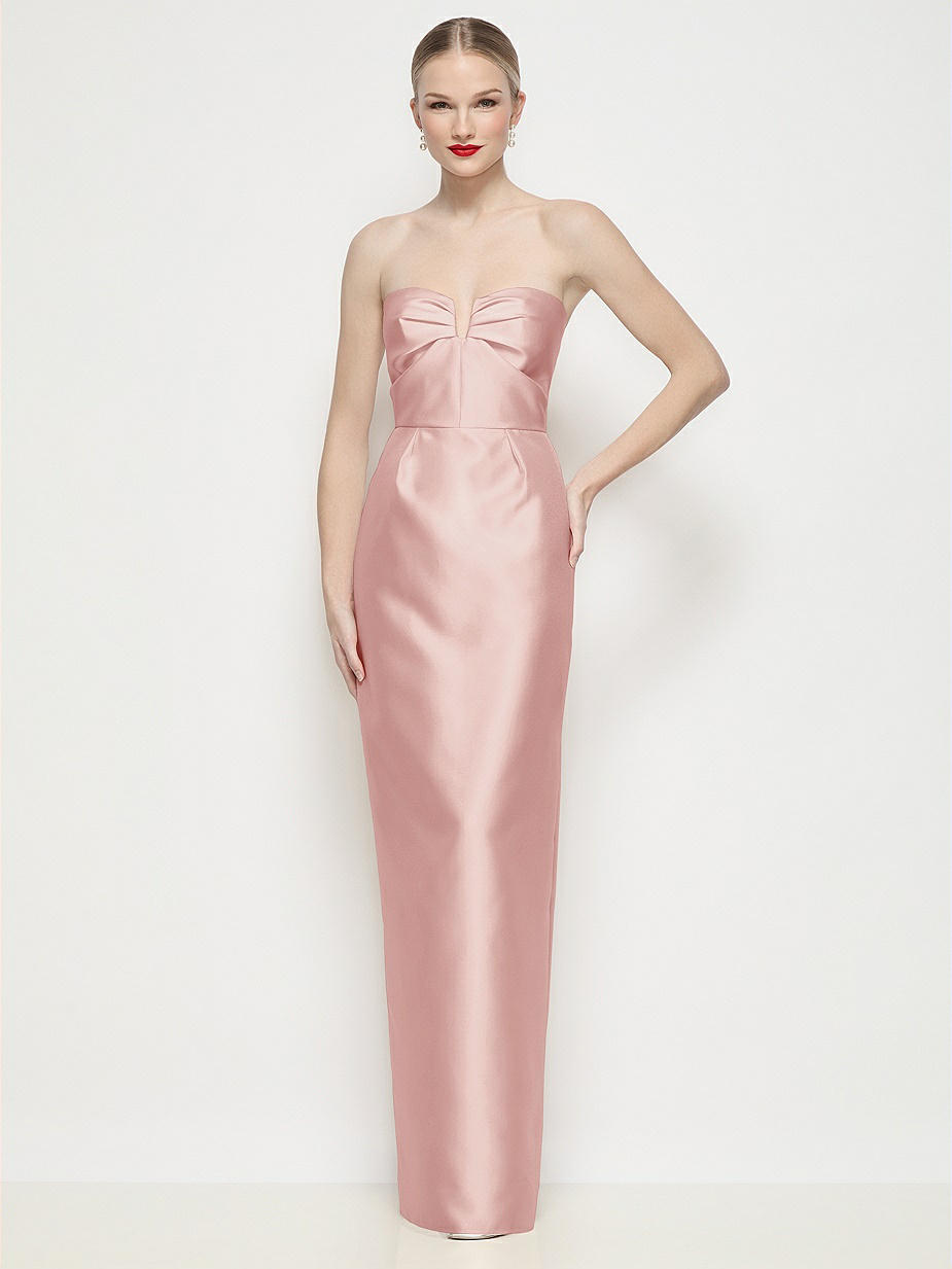 rose quartz formal dress White Off Shoulder Satin Long Evening Dress main image 1