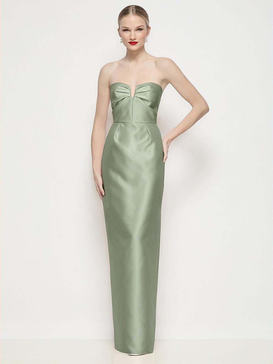 slim fit dress slacks Simple sage green satin gown for wedding bridesmaid prom dresses cg178 –  classygown