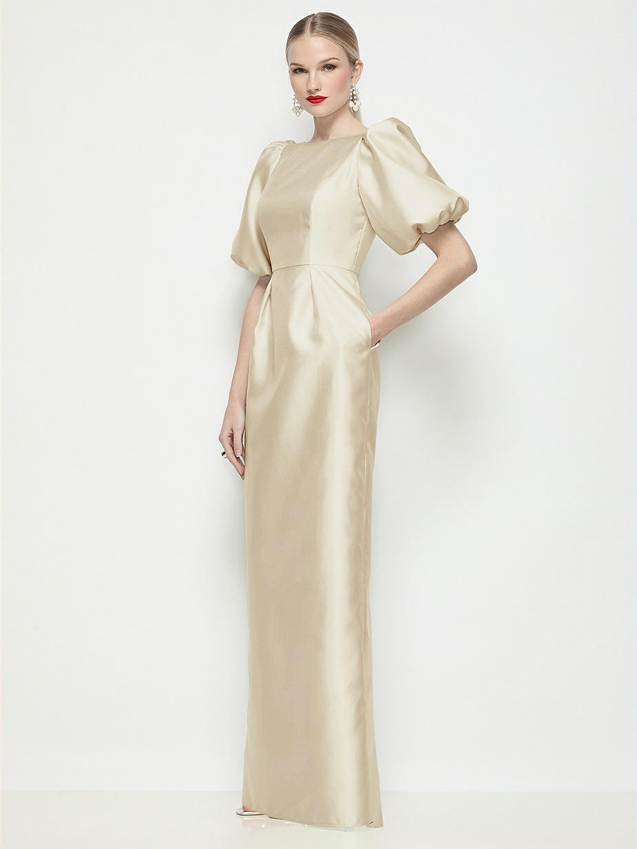 sleeves champagne bridesmaid dresses KissProm main image 0