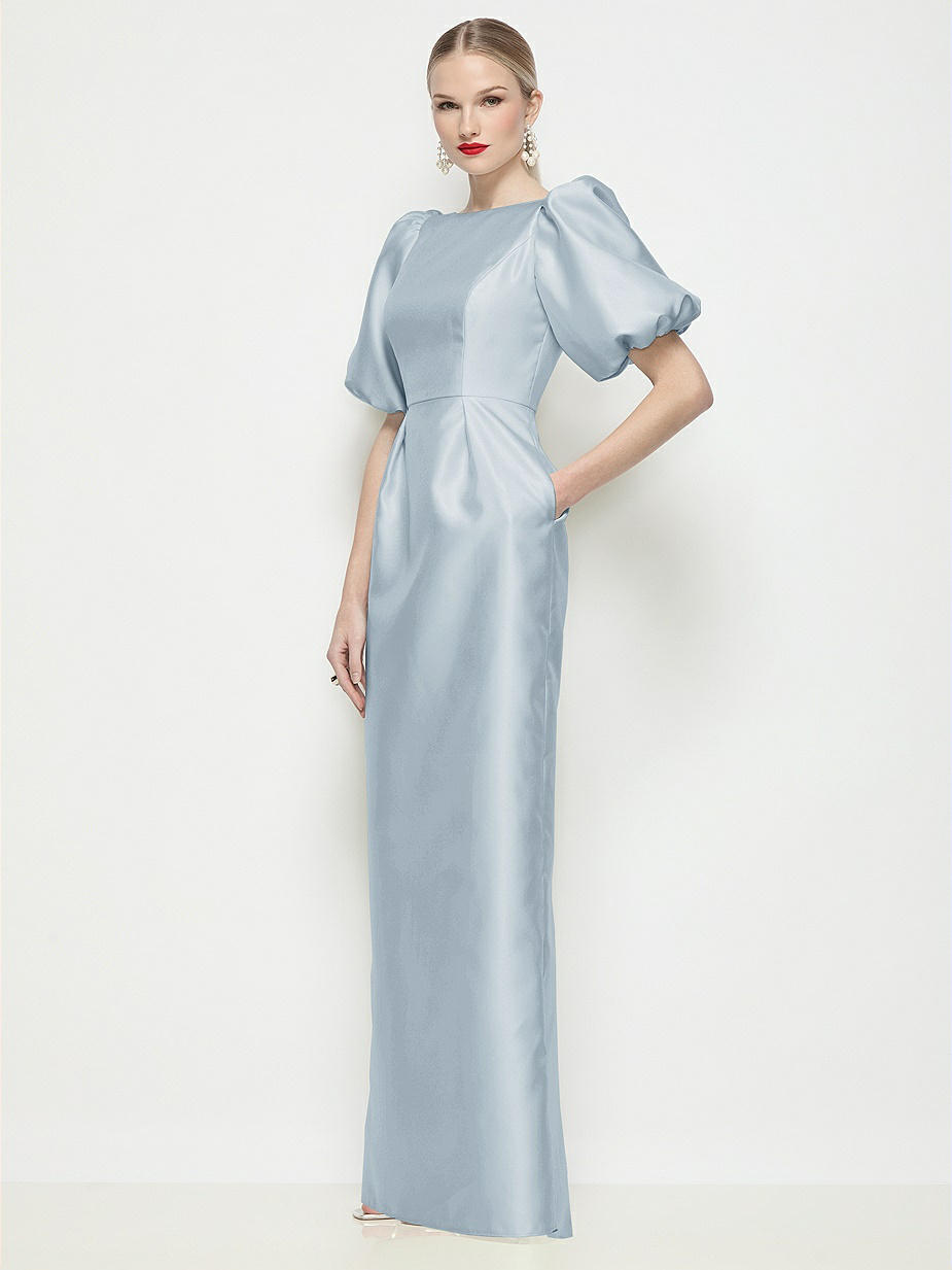 bridesmaid dresses with puffy sleeves Puff Sleeves Long Bridesmaid Dresses
