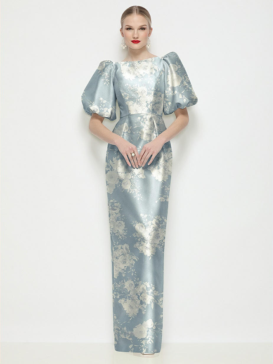 princess polly baby blue dress Carris Puff Sleeve Floral Midi Dress Green | Evening Dresses main image 0
