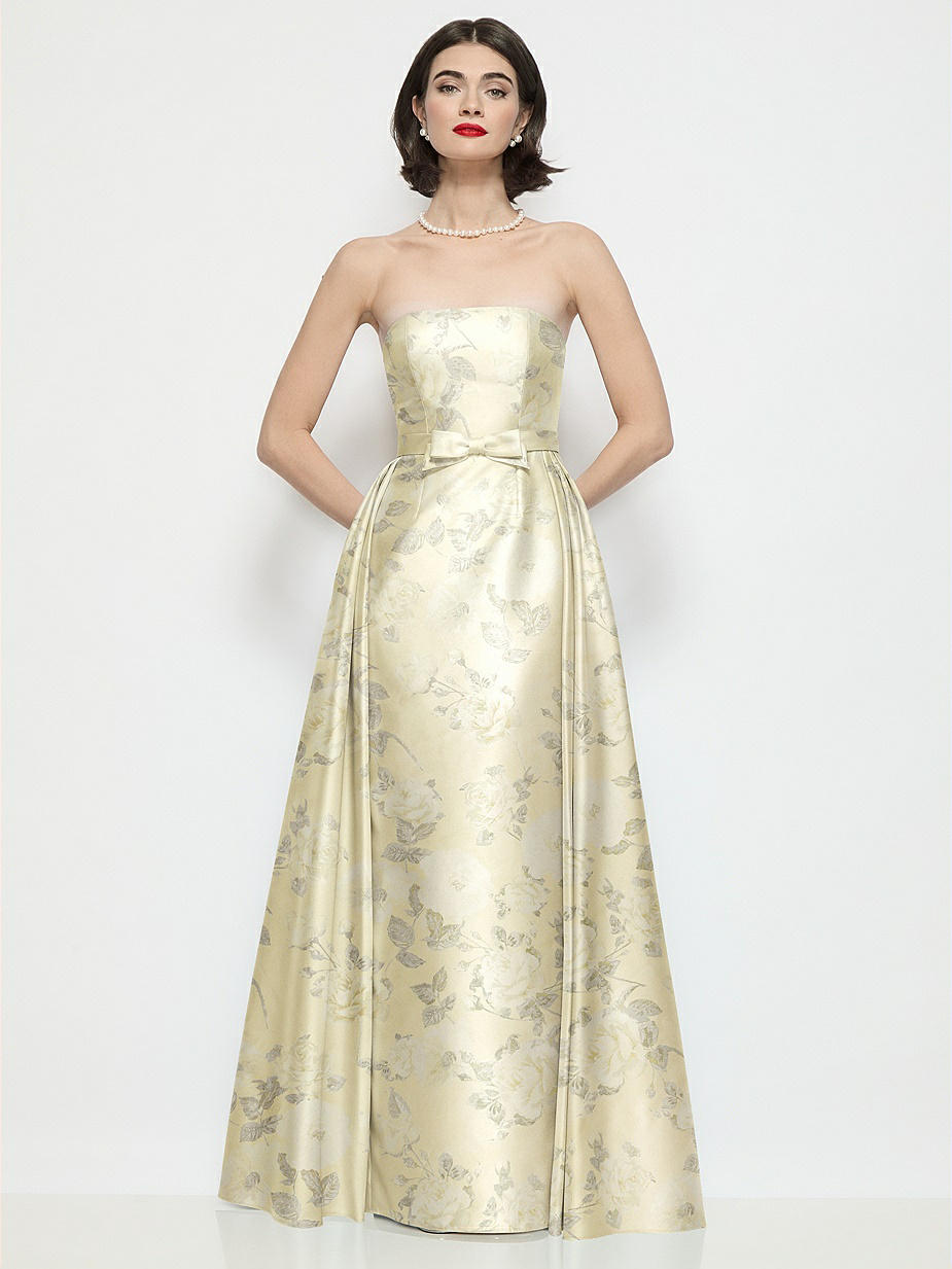 butter yellow floral bridesmaid dress Jasmine Halter Maxi Dress, in Pale Yellow Luxe Satin, Size: Large | Show Me Your Mumu main image 1