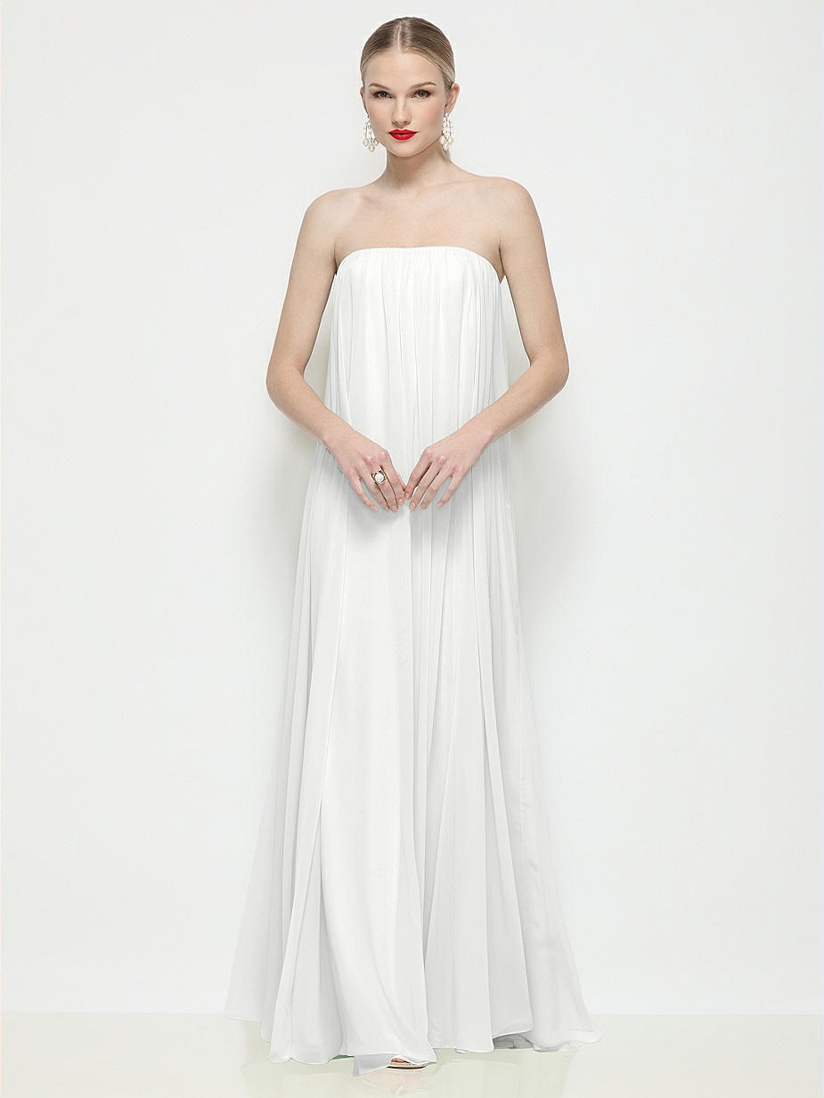 White Lux Chiffon Bridesmaid Dresses