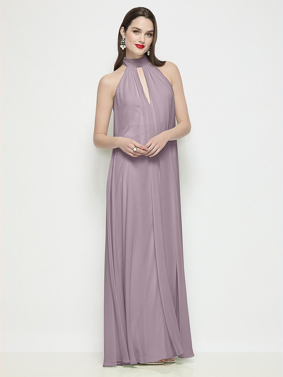 blue dress for baby girl Six Stories Halterneck Chiffon Maxi Dress main image 1