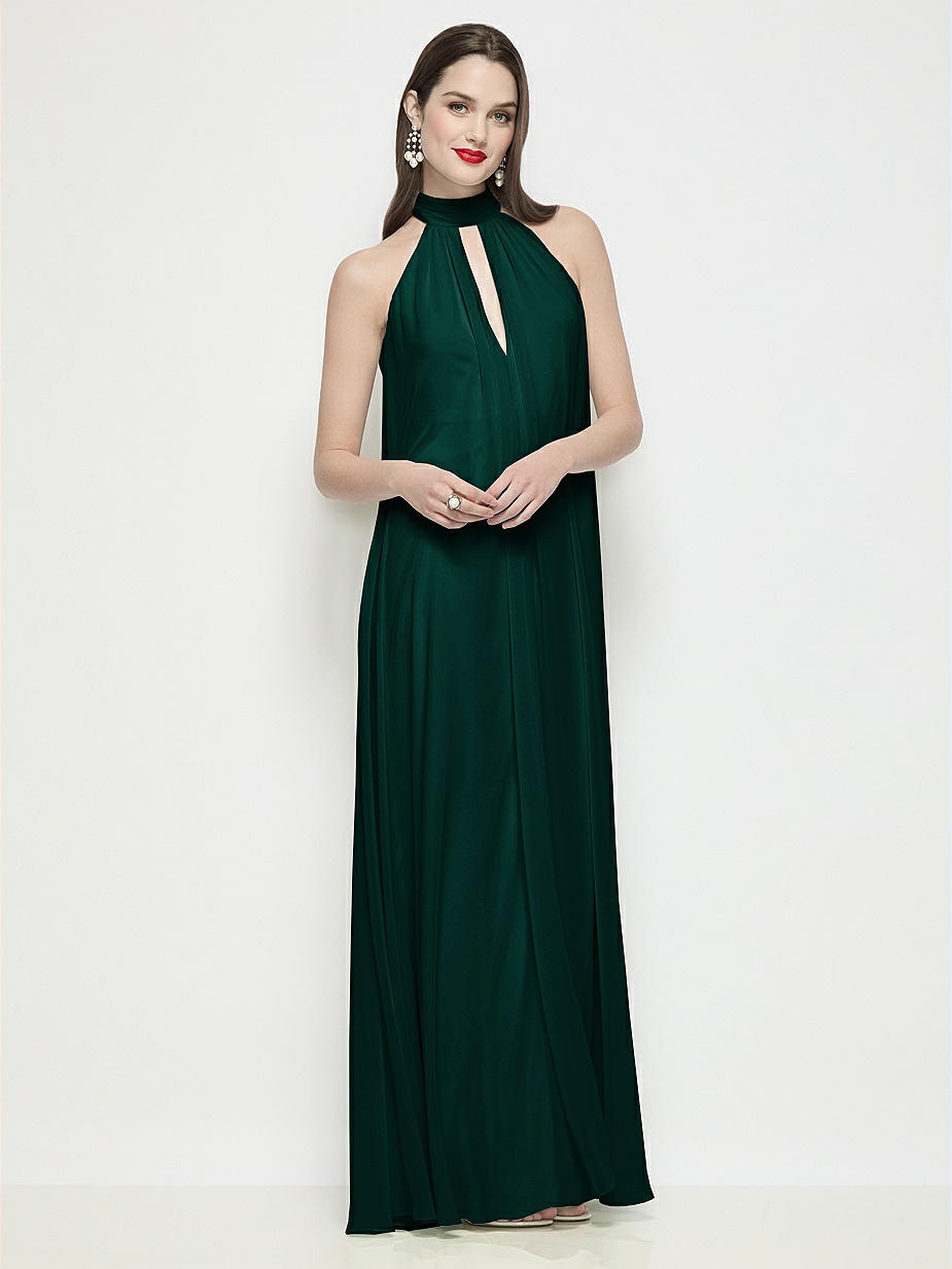 Evergreen High Neck Bridesmaid Dresses