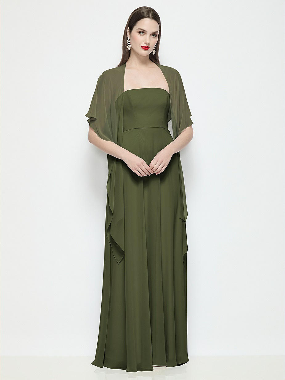 slim fit dress slacks Mint Green Chiffon V-Neck Bridesmaid Dress A-Line Floor-Length main image 1