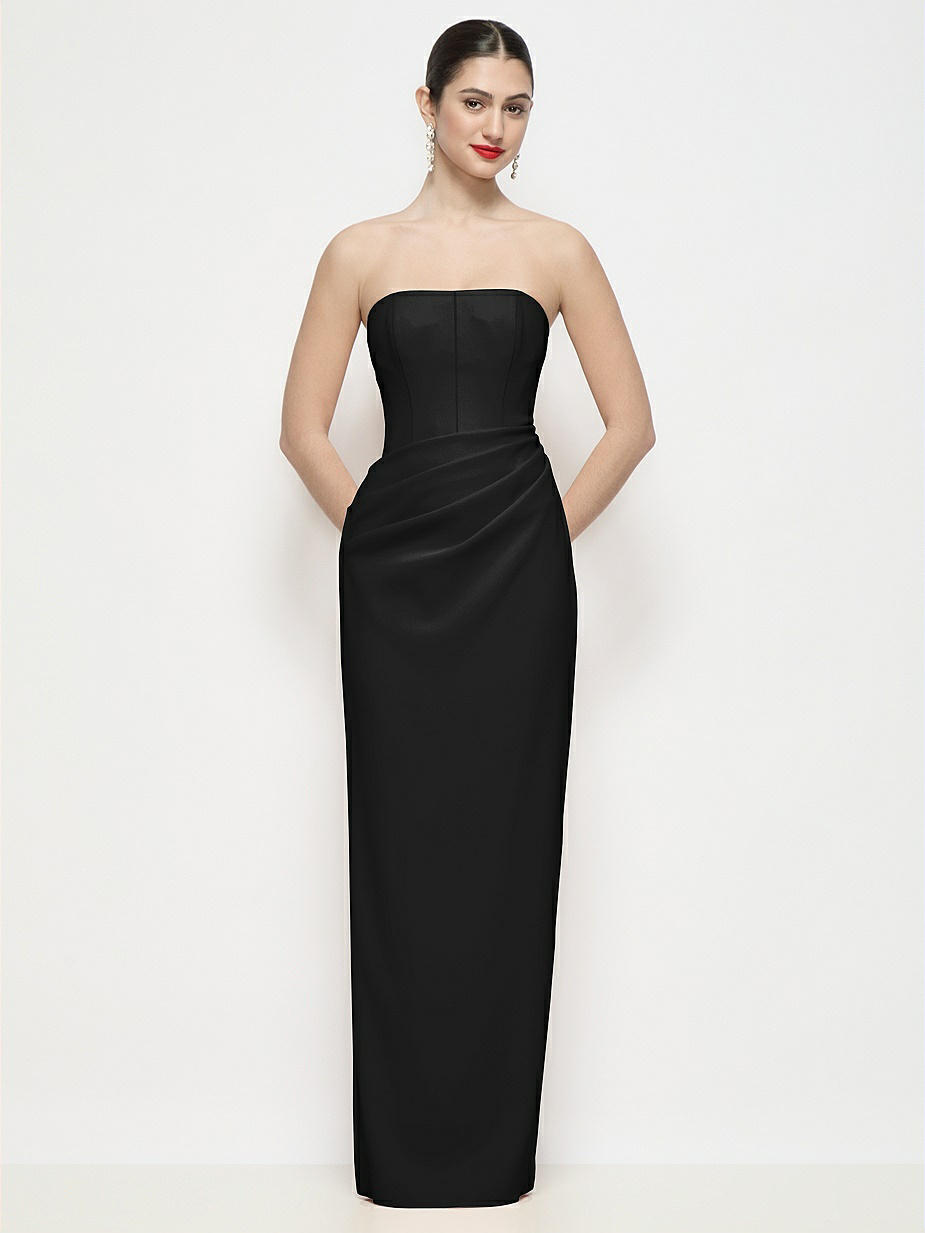 Black Crepe Bridesmaid Dresses