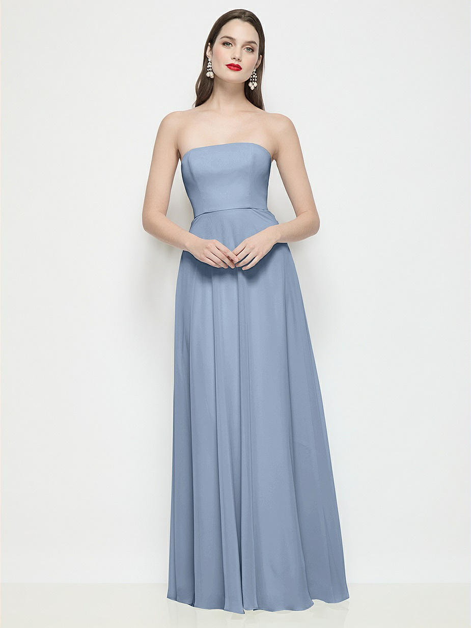 blue dress for baby girl Cowl Neck Dusty Blue Long Bridesmaid Dress – FancyVestido