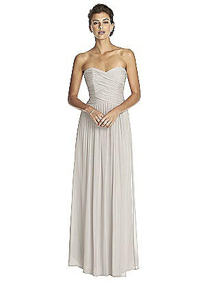 social bridesmaids strapless georgette gown