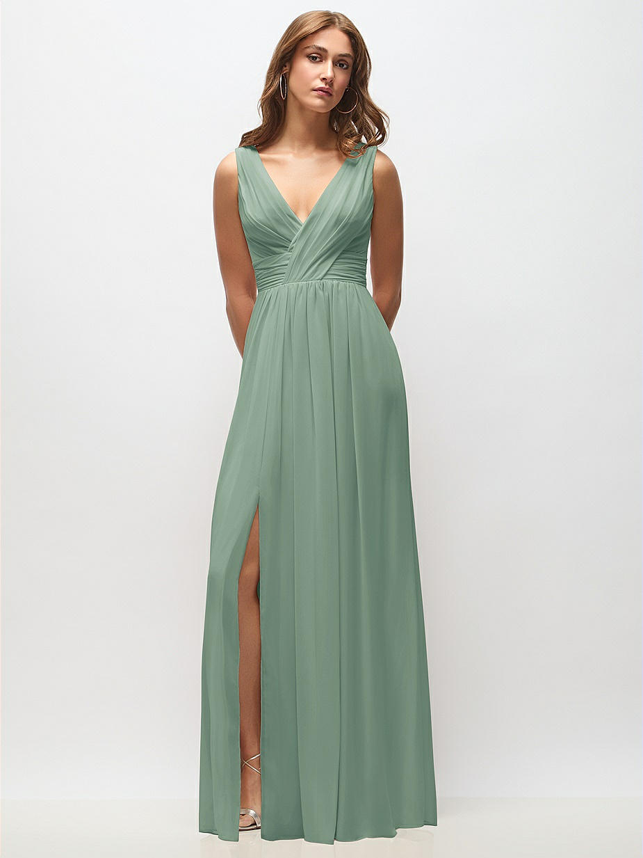 Seagrass V-Back Bridesmaid Dresses