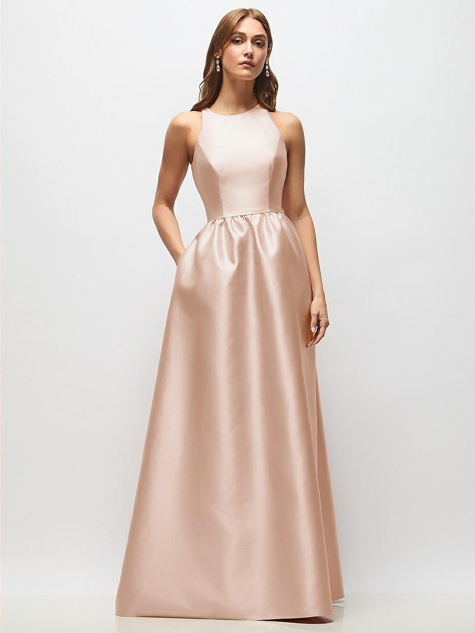 dusty rose long sleeve bridesmaid dresses BABARONI A-line Empire Waist Long Sleeves Chiffon Dresses with Bow Vintage Mauve, Vintage Mauve / US0 main image 0