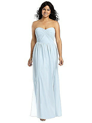 social bridesmaids strapless georgette gown