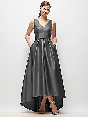 alfred sung high low cocktail dress