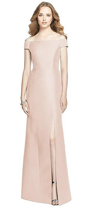 Off-the-Shoulder Criss Cross Back Satin Dress