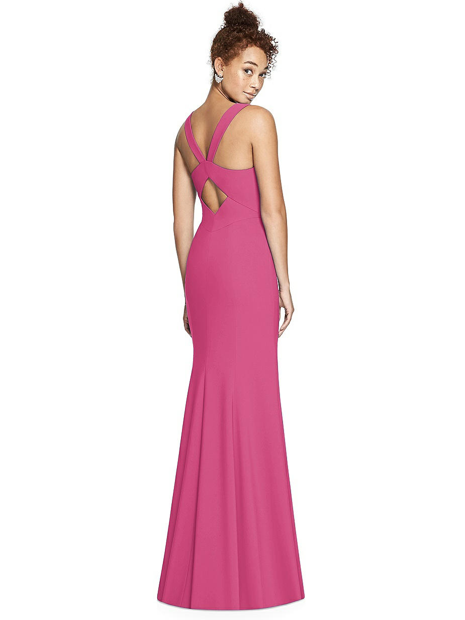 bella rose bridesmaid dresses BABARONI BABARONI Chiffon Papaya Bridesmaid Dresses V-neck Floor-length Spaghetti Straps Sash with Slit A-line, Papaya / US18