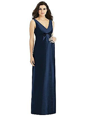 Sleeveless Satin Twill Maternity Dress: Alfred Sung M439